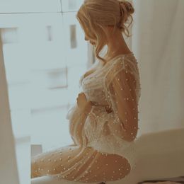 İnciler 2020 Seksi Beyaz Cüppeler Özel Yapılan Uzun Sheer Tül Gelin Fotoğraf Çekimleri Gece Elbiseleri Kadınlar Artı Boyut Çerçesi