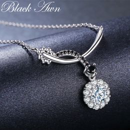 2019 Romantic Arrive 925 Sterling Silver Fine Jewelry Trendy Round Engagement necklaces & pendants for Women KK027