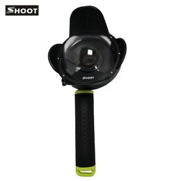 Freeshipping SHOOT Portable Diving Fisheye Dome Port Accessory for Xiaomi Yi Diving Camera Sports Action Cam Underwater with Floaty Grip