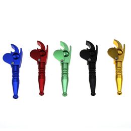 Mini Colourful Torch Shape Metal Smoking Pipes Multifunction Bottle Cover Open Tool Portable Innovative Design High Quality Tube Hot Cake DHL