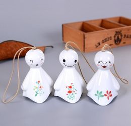 Ceramic wind bell cartoon cute creative Japanese girl gift wind bell household pendant.
