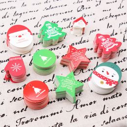 50pcs Christmas Star Tag Santa Claus Tags Kraft Paper Card Tag Candy Bag Decoration Christmas Gift Package Tags Decor Supplies