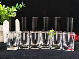 15ml Empty Nail Polish Bottle with Brush Inside Square Shaped Clear Nail Polish Container Bottles Tube Makeup tool