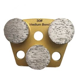 Three Round Shape Segments Concrete Grinding Disc Sofe Medium Hard Bond Floor Pads for Concrete Terrazzo Renovation 12PCS