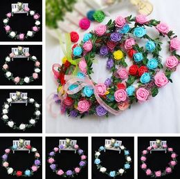 Flower Wreath Bohemian Head Flower Crown Rattan Garland Festival Wedding Bridal Floral Headband Headdress Party Decoration I551