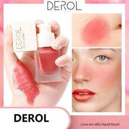 DEROL Liquid Blusher 6Colors Cheek Blush Matte Waterproof Long Lasting Lipstick Easy to Wear for office Causal use Makeup