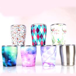 Stainless Steel Curving Tumblers 12oz Multicolor Curved Tumblers Water Bottle Stemless Curved Cup Coffee Beer Mug with Lid