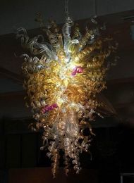 Eleganti lampade a sospensione speciali Lampadario in vetro soffiato a mano Art Decor Apparecchi di illuminazione per lampadari a sospensione fatti a mano a soffitto alto