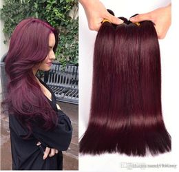 DHL Fedex Free 3pcs/lot 100g/piece CE certificated Hair weaving malaysian virgin remy color 99J#