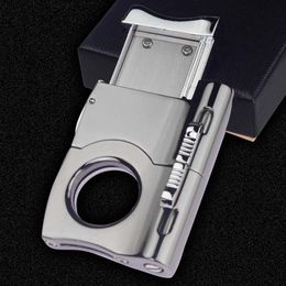 Fashion mini lighter design metallic stainless steel cigar cutter cigar scissor knife cigar accessories with gift box