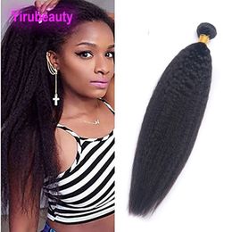 Indian Virgin Hair Natural Colour Kinky Straight One Bundle Weaves Wefts Unprcessed Human Hair 8-28 Inch