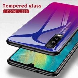 New For Huawei Mate P20 Pro P30 P30 Pro And P30 Lite Gradient Tempered Glass Phone Case