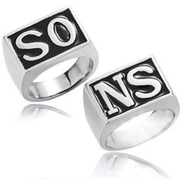 2pcs The Sons Of Anarchy Rings Men Rock Punk Cosplay costume Silver Size 8-13 Harley Motorcycle ring finger