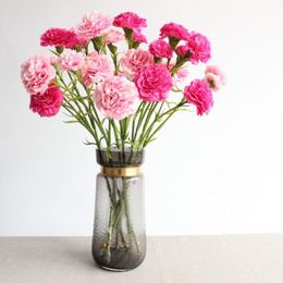 Artificial flowers Mother's day silk flower High quality 3 heads silk artificial Carnations flower for home decoration