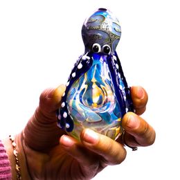 High quality Glass Smoking Pipes Octopus Shaped Hand Pipe Colourful Smoke Accessories Tobacco Bubbler for gift