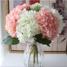 Hydrangea Flower Head Artificial Fake Silk Single Real Touch Hydrangeas for Party Wedding Home Flowers