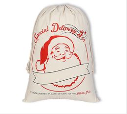 2020 Newest Christmas Santa Bags Santa Sack Drawstring Bag different Styles Canvas Candy Bags for kids gifts