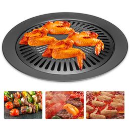 31.5cm Korean Style Non-stick Smokeless Indoor Barbecue Pan Grill Stovetop Plate