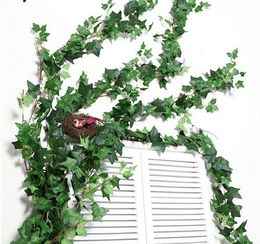 190 CM Length Artificial Ivy Leaves Garland Wall Hanging Home decor Simulation Plants Vine Fake Leaves Foliage Flowers GB133