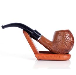 Carved resin large pipe long false direct-selling carved pattern curved free removable pipe tobacco