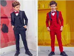 handsome doublebreasted peak lapel kid complete designer handsome boy wedding suit boys attire custommade jacketpantstievest a60