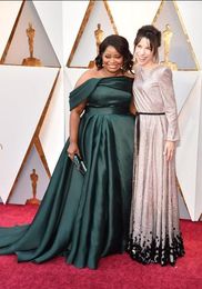 Dark Green Oscar Prom Dresses Plus Size Off The Shoulder Celebrity Evening Dresses Red Carpet Party Gowns New Arrival robes de mariée