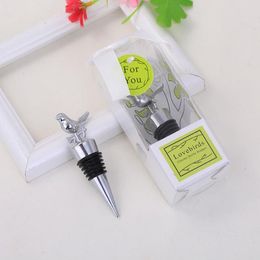 Love Birds Design Wine Bottle Stoppers Wedding Party Favours With Gift Boxes Guest Gift For Men Free Shipping SN2771