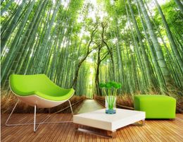3d Customised wallpaper Bamboo forest landscape background wall painting