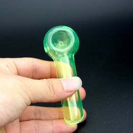 Brightly Mini Spoon Pyrex Glass Pipe Colourful Smoking Hand Pipes Bright Colour 10cm Length Thciken Customised Water tube