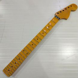 Full scalloped 22 frets Maple guitar Neck for ST style yellow Floyd rose nut