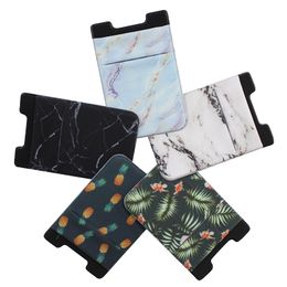 For Company Gift Card Pocket Coin Wallet Double Slot Loose change Key Pouch Cell Phone Backside Sticker Marble Pattern Earphone Pouch