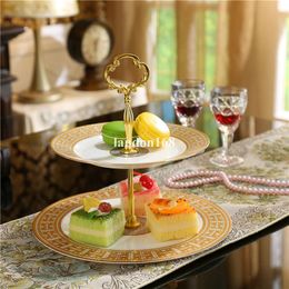 2 Layers Cake shelf Wedding Dishes Dessert Fruits Vegetable Afternoon Tea Display Tray Party Cupcake Plates