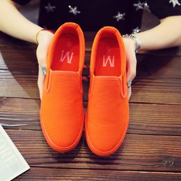 35-44 Canvas Women Large Size Shoes 2019 New Spring Summe Couple Shoes Sneakers Casual Breathable Slip on Flats Heels New102 102