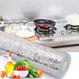 Kitchen Wall Stove Aluminium Foil Oil-proof Stickers High-temperature Resistant Self-adhesive Wall Sticker Bathroom Drawer Stickers 40*200cm