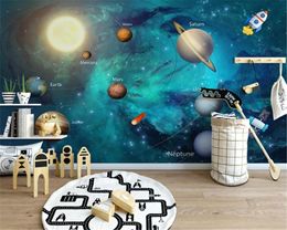 Custom Any Size 3d Wallpaper Hand Painted Space Universe Children's Room Background Wall Painting HD Wallpaper