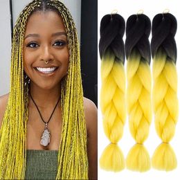 Ombre Colour Synthetic Braiding Hair 24 inch 100g/pack Jumbo Braids Kanekalon Xpression Braiding Hair Crochet Braids Hair All Colour In Stock