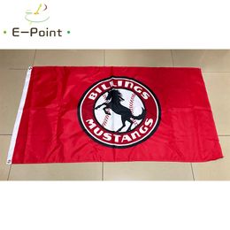 MiLB Billings Mustangs Flag 3*5ft (90cm*150cm) Polyester Banner decoration flying home & garden Festive gifts