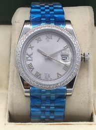 Classic selling 36mm Roman diamond date waterproof auto sapphire mirror 316 stainless steel men's watch best gift watches