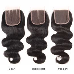 Brazilian Virgin Hair Weave 3 Bundles with Lace Closure Unprocessed Remy Human Hair Water Body Wave Straight Loose Deep Curly Natural Color