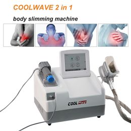 Newest 2 in 1 Coolwave Shockwave acoustic Wave Therapy led light source body slimming machine for cellulite machine