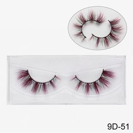 New Colour 3D luxury mink lashes natural long individual thick fluffy Colourful false eyelashes Makeup Extension Tools 9D51-9D69