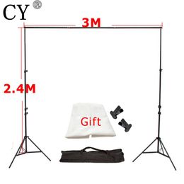 Freeshipping Photo Background 3M x2.4M Photo Studio Aluminium Photography Backgrounds Backdrop Support System Stands with Free Backdrop x 1