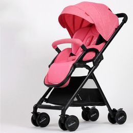 Baby Stroller Can Sit Elastic Light Reclining Umbrella Car High Landscape Folding BB Trolley Fashion Brand Designer Comfortale