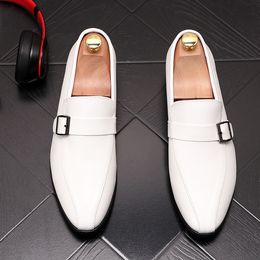 New Men fashion monk strap slip on flats prom gentleman Shoes Loafer Male Dress Homecoming wedding shoes Sapato Social Masculino