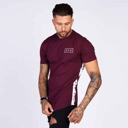 Fashion-Mens Summer Gyms Fitness Brand T-shirt Crossfit Bodybuilding Slim Shirts Printed O-neck Short Sleeves Cotton Tee Tops Clothing