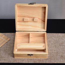 New Wood Storage Box Container Rolling Handroller Case Cigarette Herb Grinder Smoking Pipe Portable Innovative Design High Quality DHL