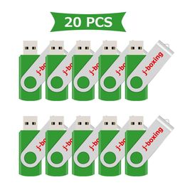 Bulk 20pcs Swivel 2GB USB Flash Drives High Speed Metal Flash Memory Stick for Computer Laptop Tablet Thumb Pen Drives Storage Multicolors