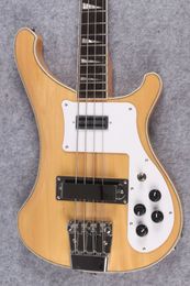 4 Strings bass natural wood 4003 ric Electric Bass Guitar Thru One PC Neck & Good Binding Body Mono and Stereo output