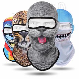 winter Animals soprt styles 3D Animal Beanie Outdoor Bicycle hats Cycling masks Motorcycle Skis Hats Sports caps Party Masks 5189