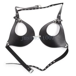 Bondage PU Leather Womens Sexy Open Bra Lingerie Underwear Adjustable Party Costume New #R56